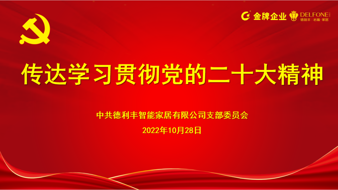 德利豐黨支部傳達(dá)學(xué)習(xí)貫徹黨的二十大精神(圖1)